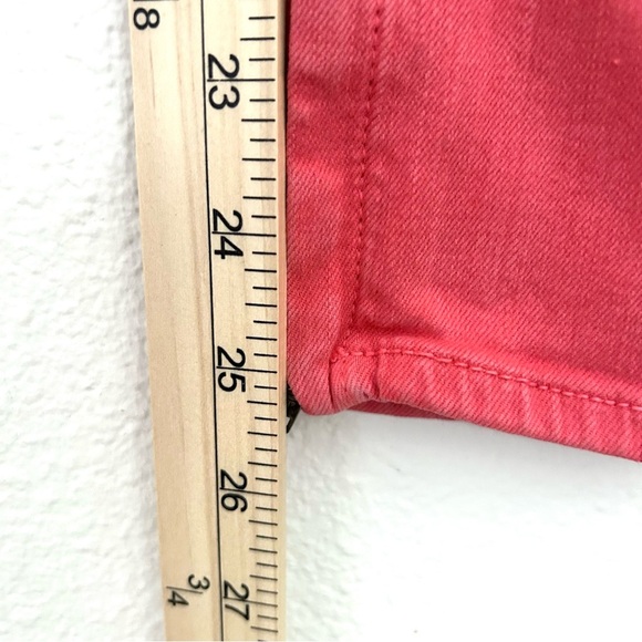 RAG & BONE The Zipper Capri Jeans Pants Skinny Ankle Cropped Coral Red Size 28 - Picture 14 of 15